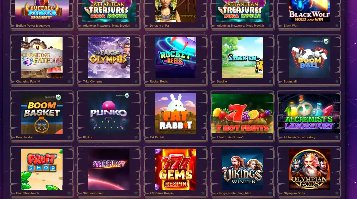 Интерфейс казино Maxbet